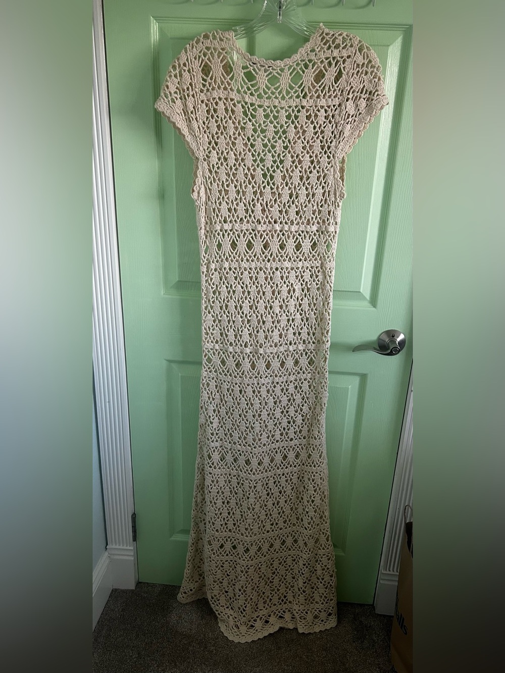 VENUS Crochet Maxi Swim Cover-Up in Cream - Picture 2 of 3